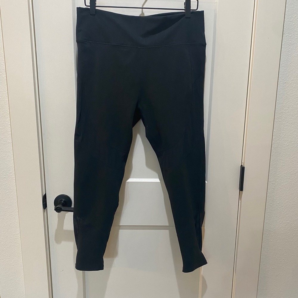 Fabletics Womens Black Mesh Panel High Waisted Leggings XXL PT1825283-0007-38070